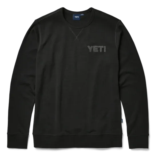 YETI French Terry Crew Neck Pullover - Black