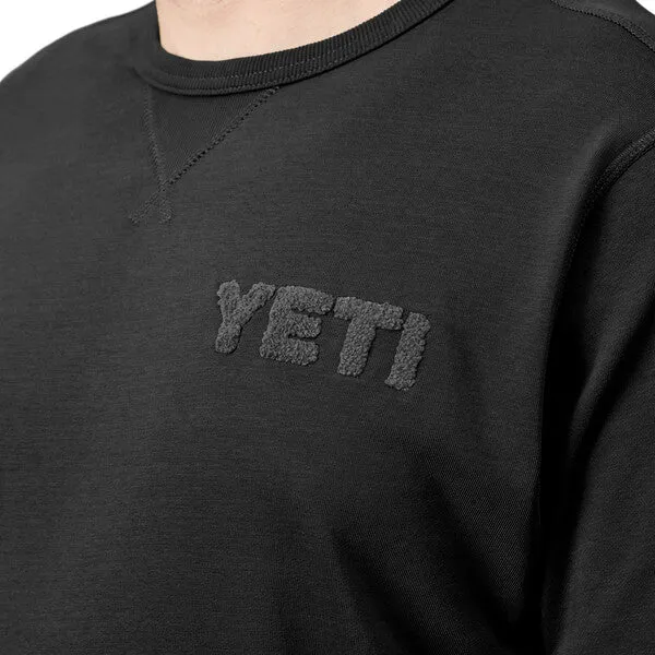 YETI French Terry Crew Neck Pullover - Black