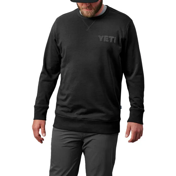 YETI French Terry Crew Neck Pullover - Black