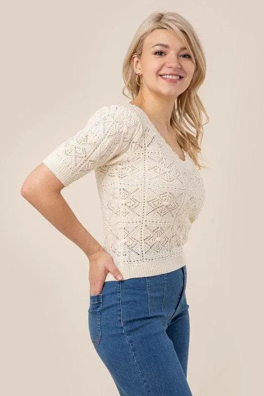 Zara Crochet Knit Top
