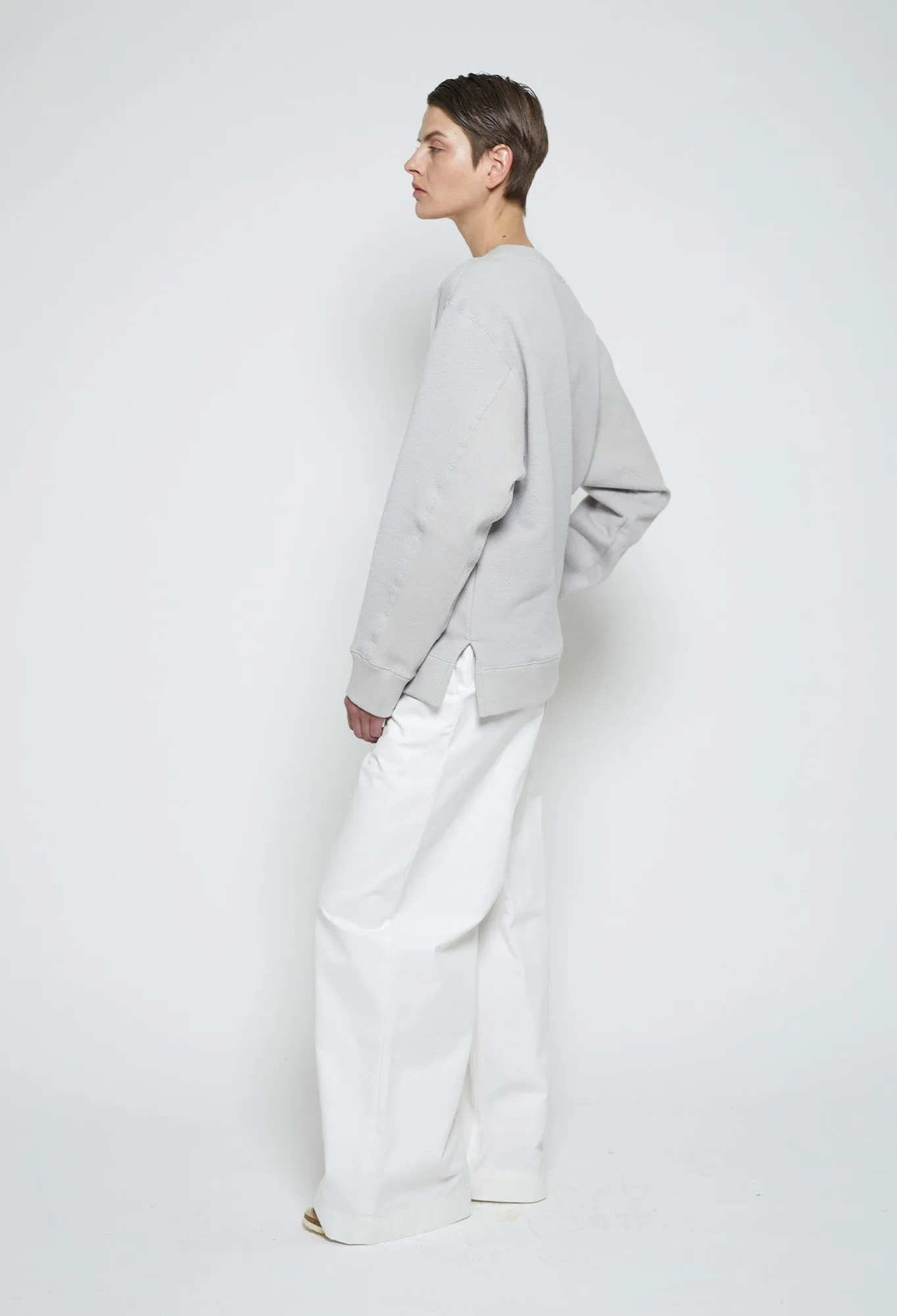 ZHI - Oversized Cotton Sweater in Grey