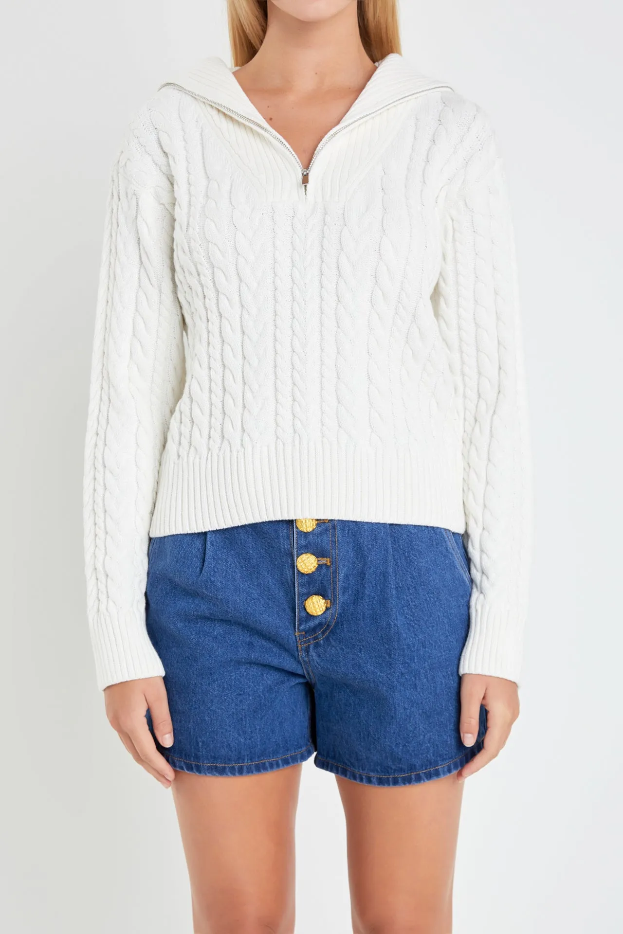 Zip Up Knit Top