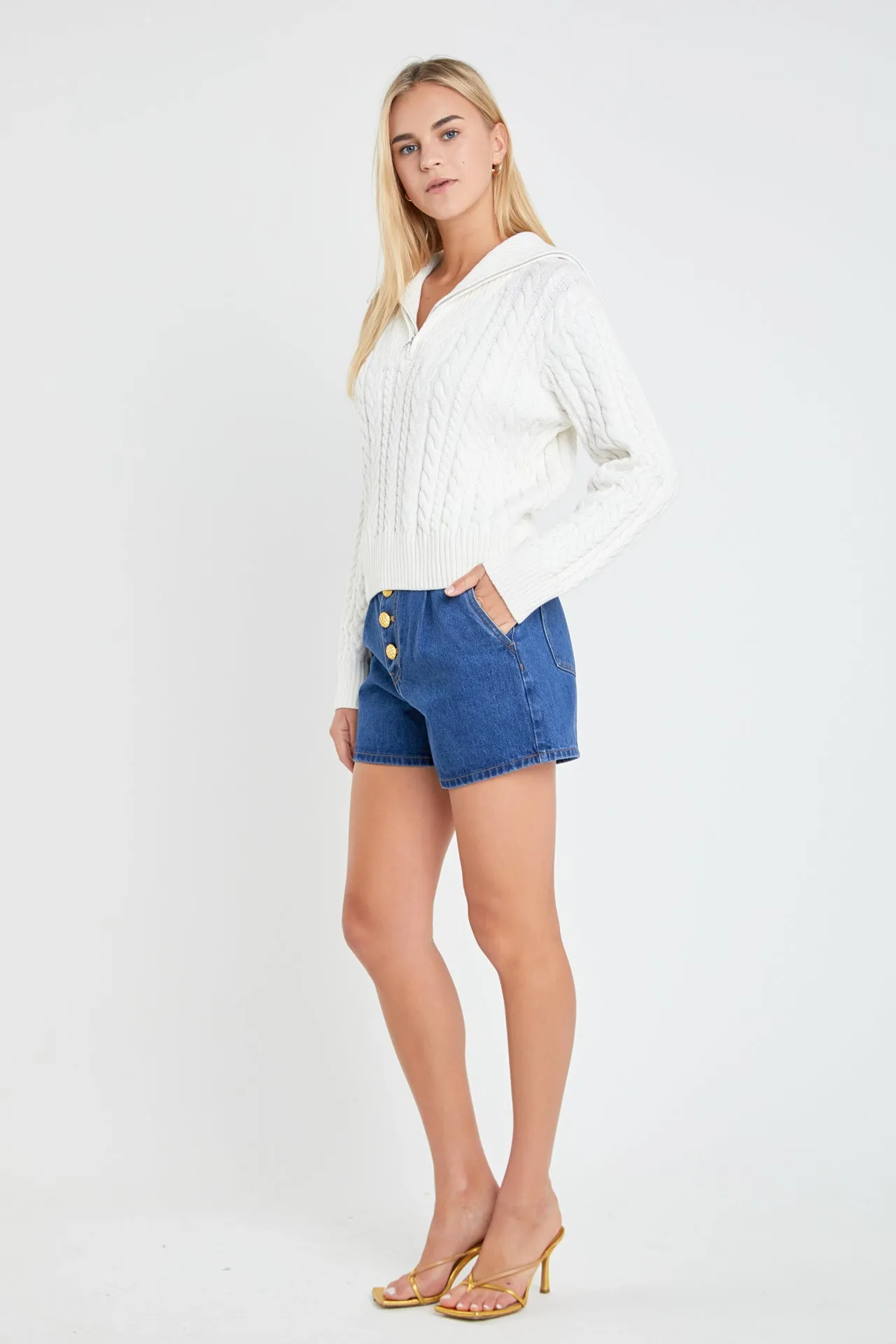 Zip Up Knit Top