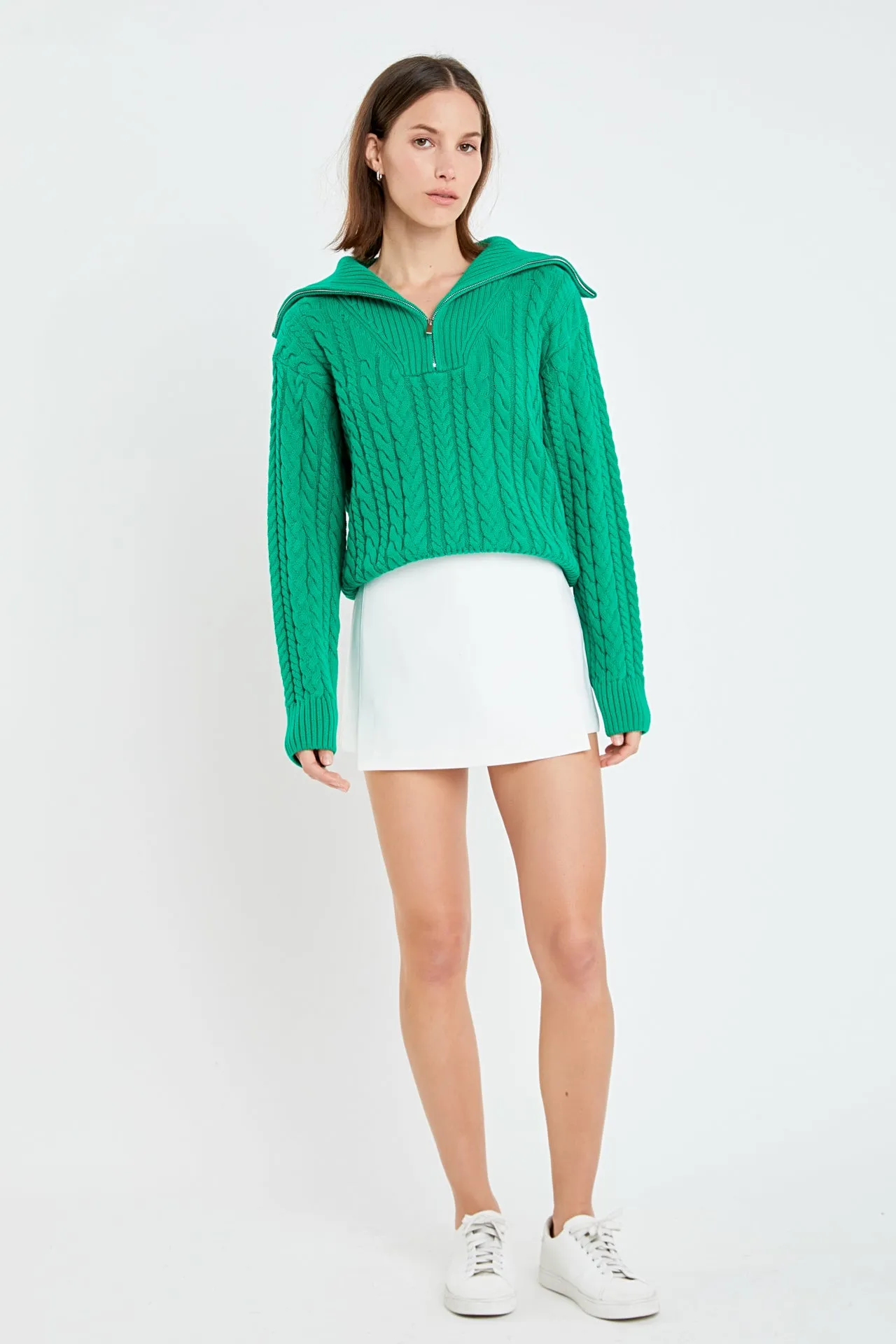 Zip Up Knit Top