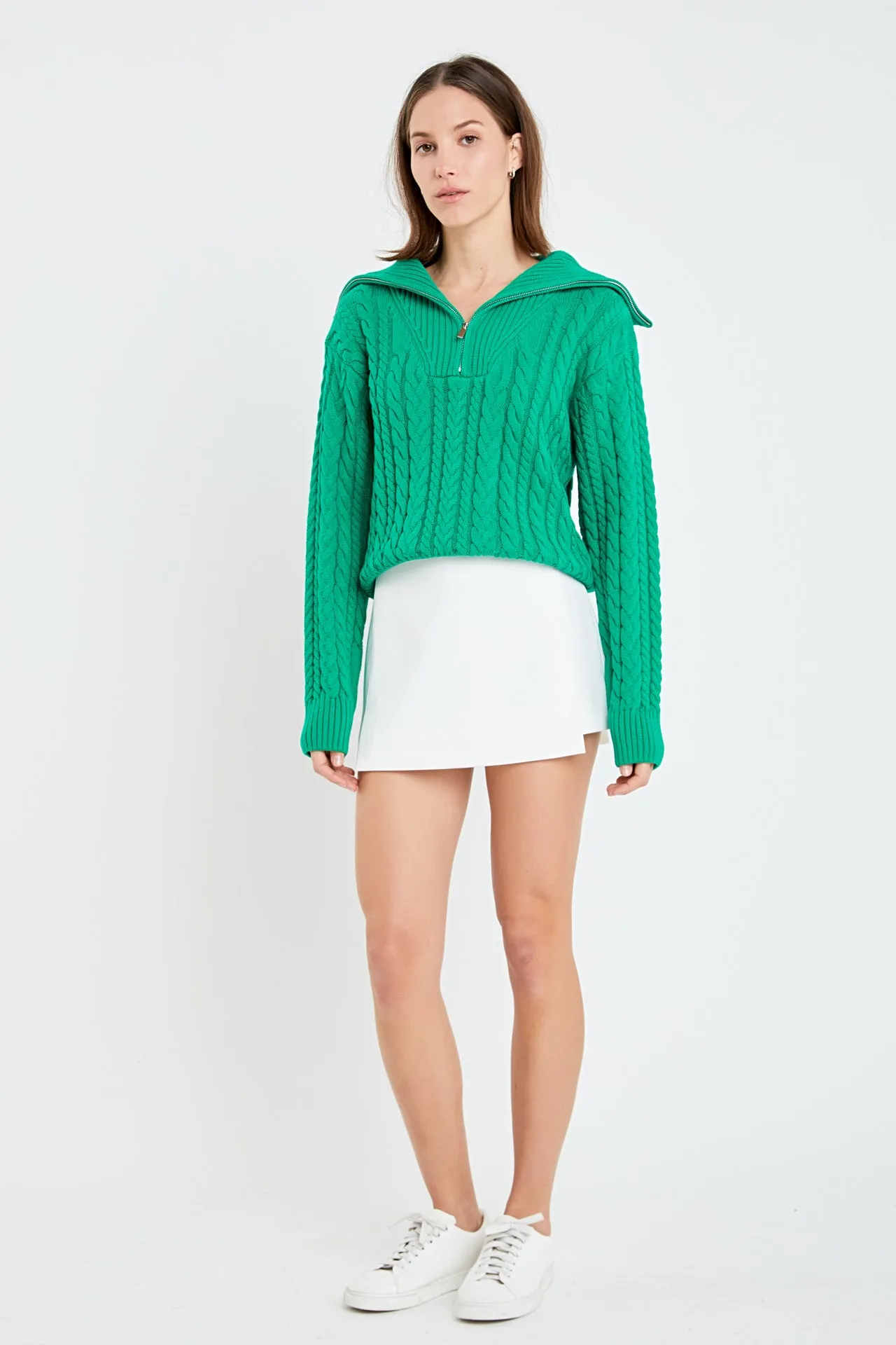 Zip Up Knit Top