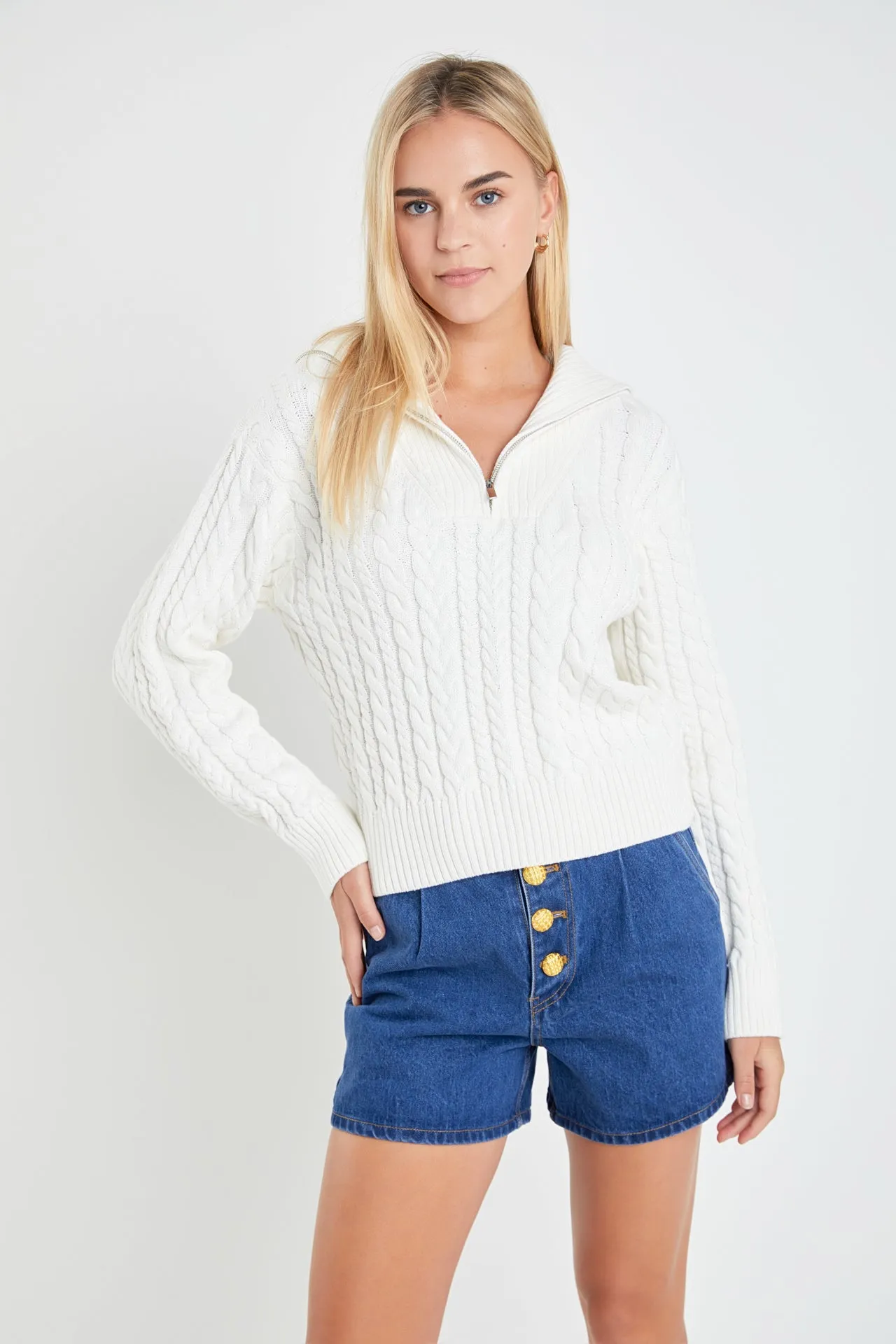 Zip Up Knit Top