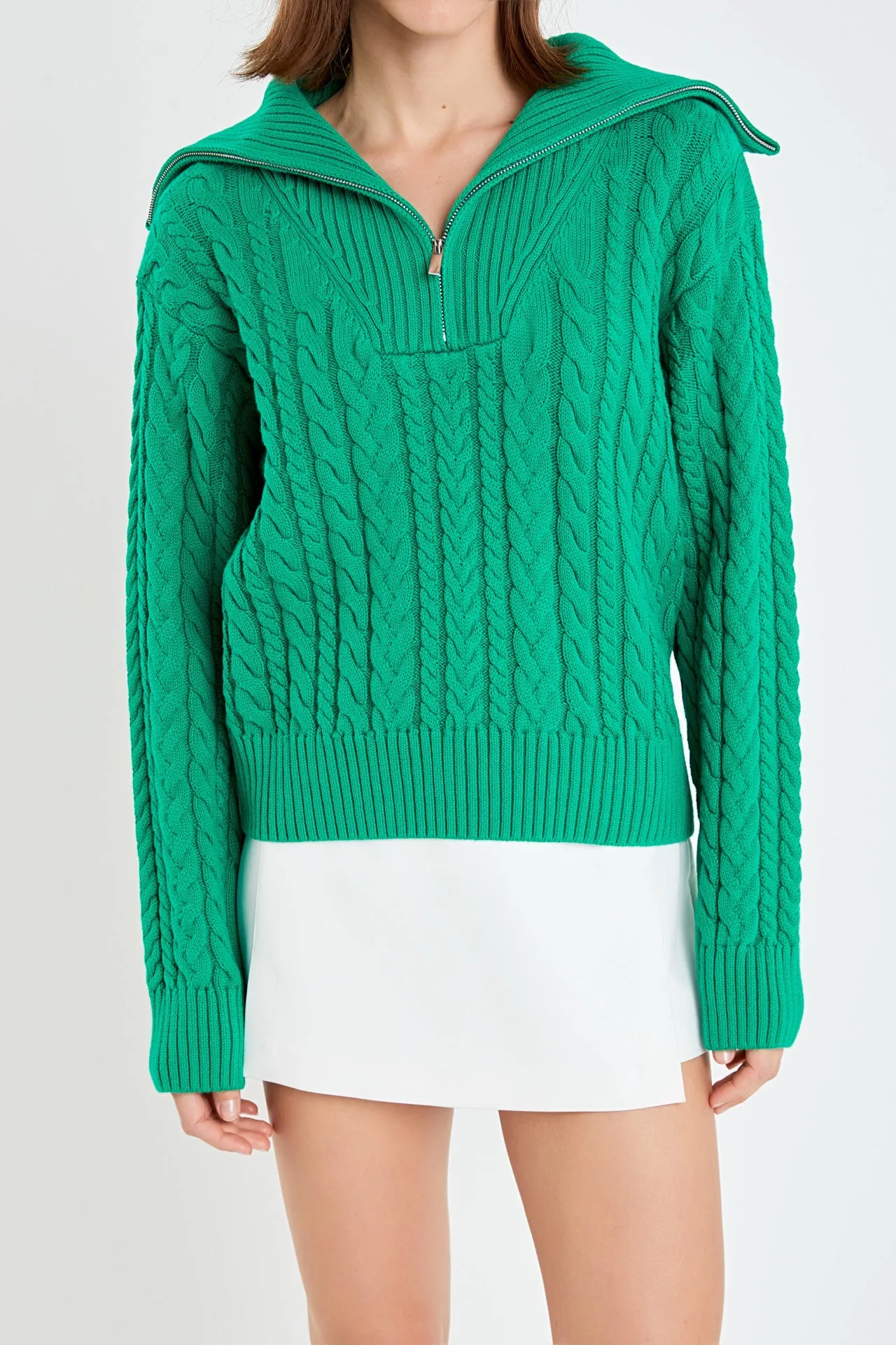 Zip Up Knit Top
