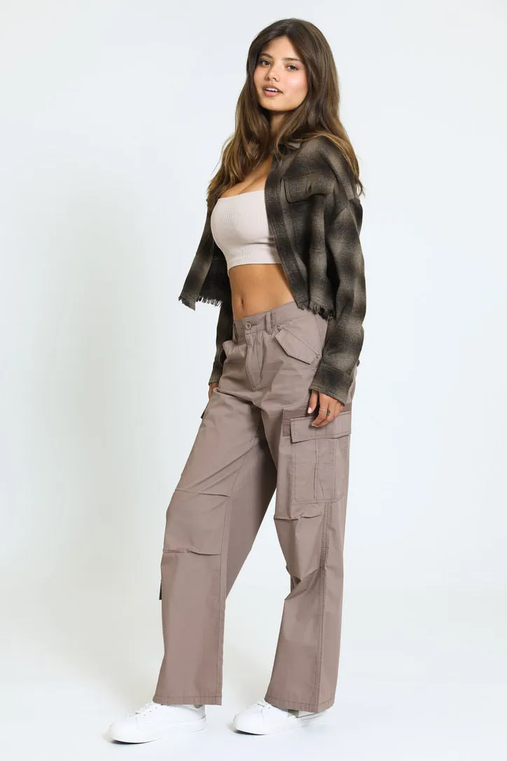 Zoe Wide Leg Cargo Pants - Java